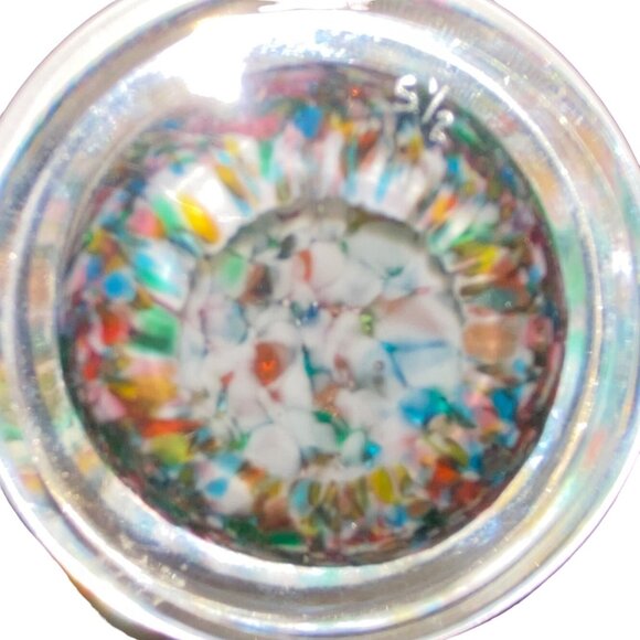 Murano Millefiori Daisy Glass Paperweight 5-1/2" Vintage Italy Handmade Floral A - Picture 7 of 7